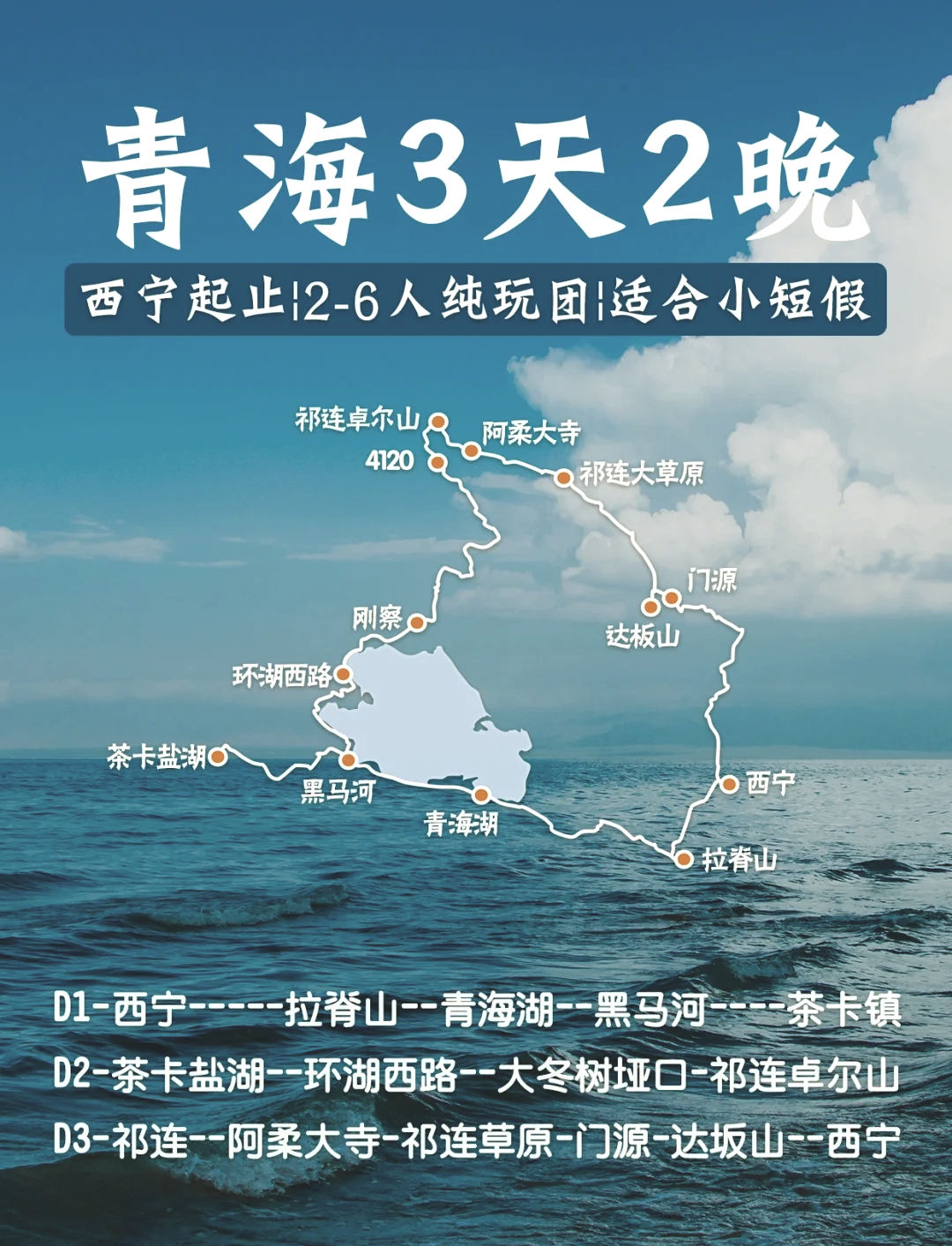 青海三日游攻略/青海三日游比较好的路线地图-第1张图片